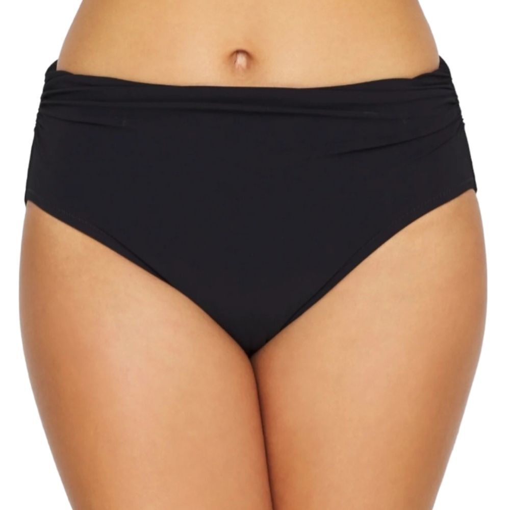 Profile‎ by Gottex Tutti Frutti Shirred Black Bikini Bottom Size 16